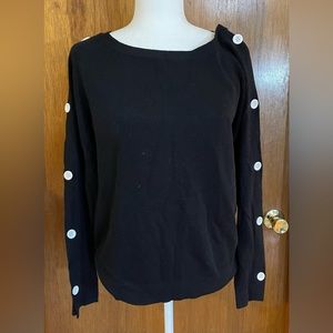 Ann Taylor Wool Blend Button Sleeve Knit Sweater